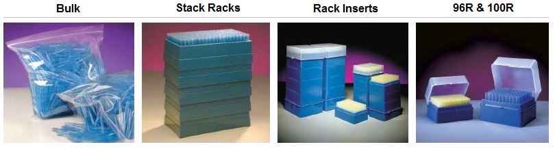 Packaging options for pipet tips